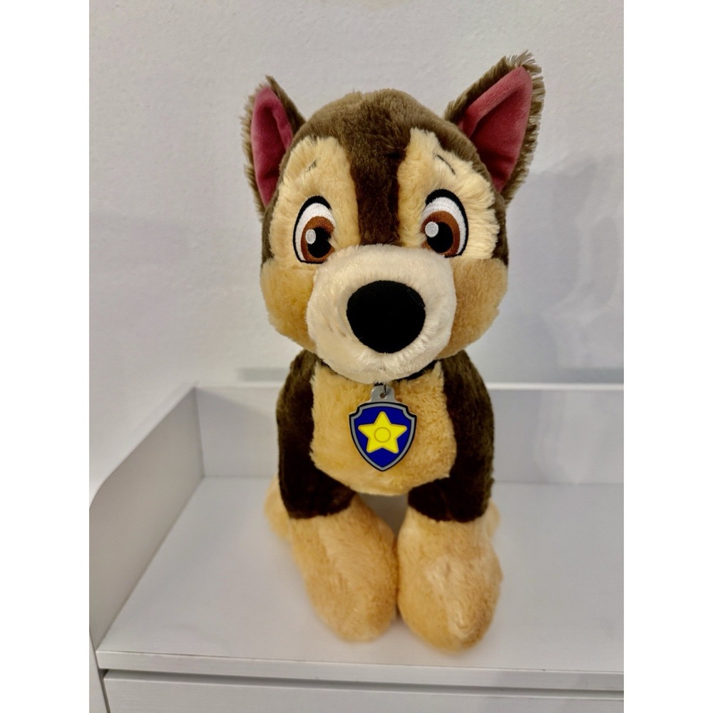 Build A Bear Chase Paw Patrol Plush Stuffed Dog Nickelodeon Puppy 14" with Badge